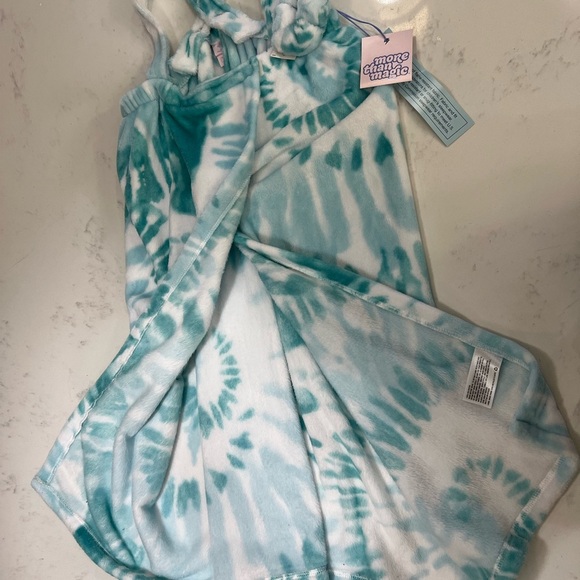 Turquoise Tie-Dye towel/robe Wrap Dress - Picture 10 of 11